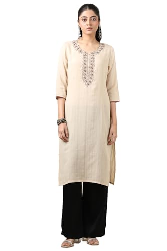 Soch Women Cotton Solid Kurta with Thread Work