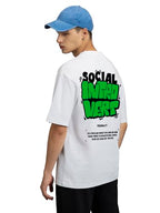 Bewakoof MenS Typography Oversized Fit Half Sleeve Round Neck Cotton T-Shirt_611250_White_M