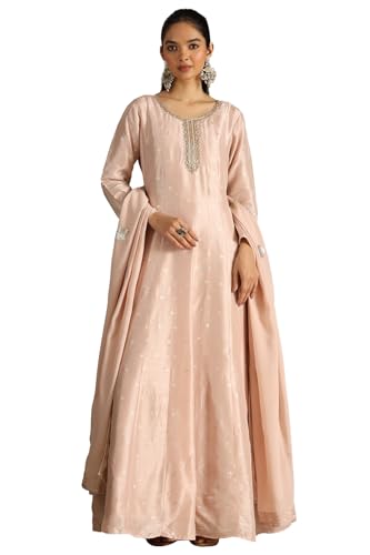 Soch Women Dola Silk Woven Design Gown with Faux Mirror and Sequins