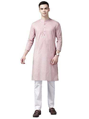 See Designs MenS Pink & Gold Printed Straight Kurta - Sd2Kt_1132Xxl