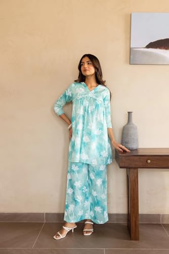 Kalaanj Ethnic Co Ord Set | Casual Wear Pant Top Set | Fancy Co-Ord Set | Full Pair Set | Kurta Sets Kurtis | Kurta Pant Setkals
