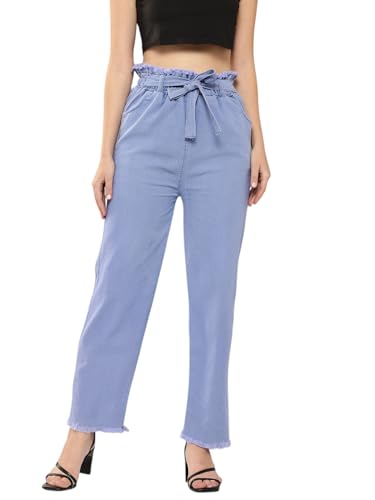 Aarika Womens Blue Colour Denim Jeans-(XL)-(PL-W-AF-2203-BLUE-XL)