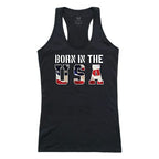 Graphic Tank, Born in the US, Black, L