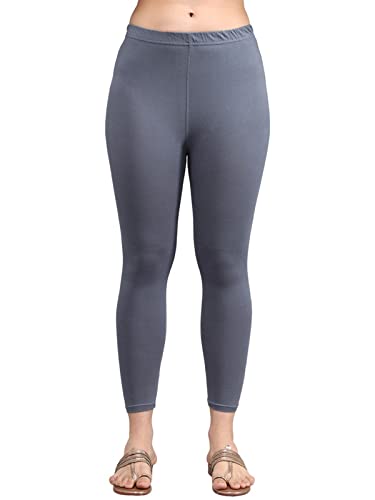 Thread Plus WomenS Skinny Fit Ankle Length Leggings For Women (ColorSteel Grey)