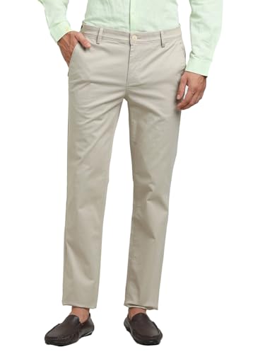 Turtle Men Cotton Stretch Ultra Slim Fit Heather Grey Casual Trouser
