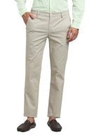Turtle Men Cotton Stretch Ultra Slim Fit Heather Grey Casual Trouser