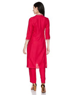 W For Woman Purple Embroidered Straight Kurta And Straight Pants Set