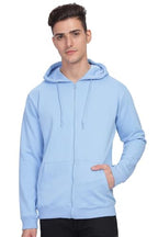ADRO Zipper Hoodies | Sweatshirt with Zipper | Jackets for Men | Mens Zipper Hoodie | Hoodie | ZHH-24-PLN-SK-L Sky Blue