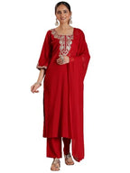 Libas WomenS Viscose Kurta Set (36924R_Red