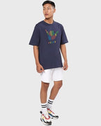Bewakoof Mens Blue Hang Loose Graphic Printed Oversized Half Sleeve T-Shirt