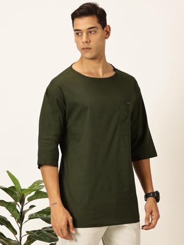 Thomas Scott Men'S Linen Relaxed Shirt (Ts1525_Olive