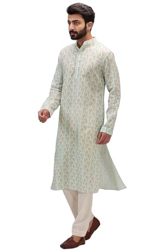 Lookmark MenS Cotton Blend Printed Long Kurta Suitable For All Indian Wedding, Occasions, And Festivals (Az-Lm-Og-Kurta 29-Xl) 