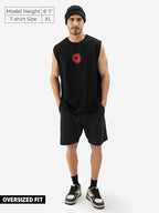 The Souled Store Official Star Wars: The Death Star Round Neck Sleeveless Black Graphic Printed Regular Fit Cotton Vests For Men