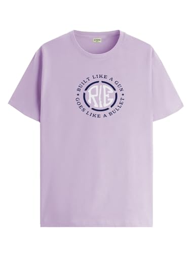 ADRO Men's Solid Regular Fit T-Shirt (RN24-BUL-PU_Purple