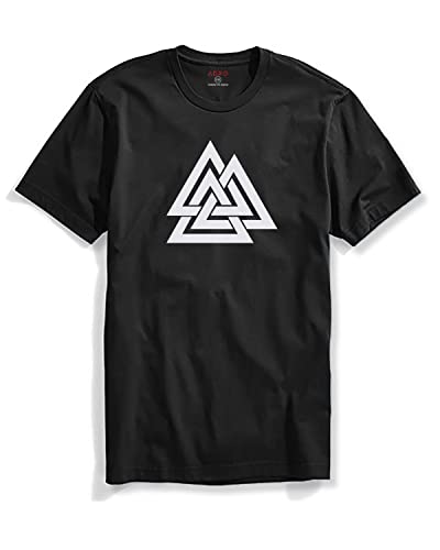ADRO Triangle Mens Cotton Printed T-Shirt (Black, M)