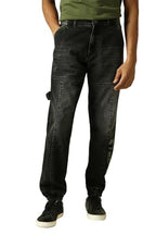 Hubberholme Men Washed Cotton Straight Fit Mid- Rise Jeans 8 Black