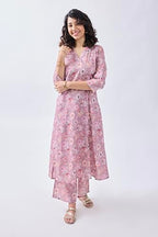 Toochki Salwar Suit For Women | Two Piece Salwar Suit For Women | Cotton Salwar Suit | Light Pink Floral Printed Salwar Suit | R