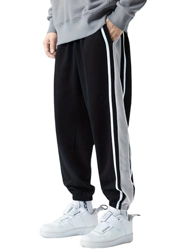 Shasmi Light Black Side Striped Pants Men Oversized Baggy Wide Leg Trousers Elastic Waist Streetwear Joggers Men Track Pant For 