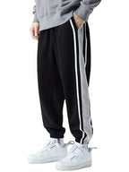 Shasmi Light Black Side Striped Pants Men Oversized Baggy Wide Leg Trousers Elastic Waist Streetwear Joggers Men Track Pant For 