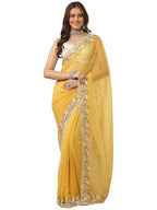 Libas Embroidered Pure Chiffon Saree For Women (94524P)
