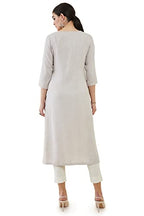 Soch Grey Rayon Straight Kurta With Floral Embroidered Designs