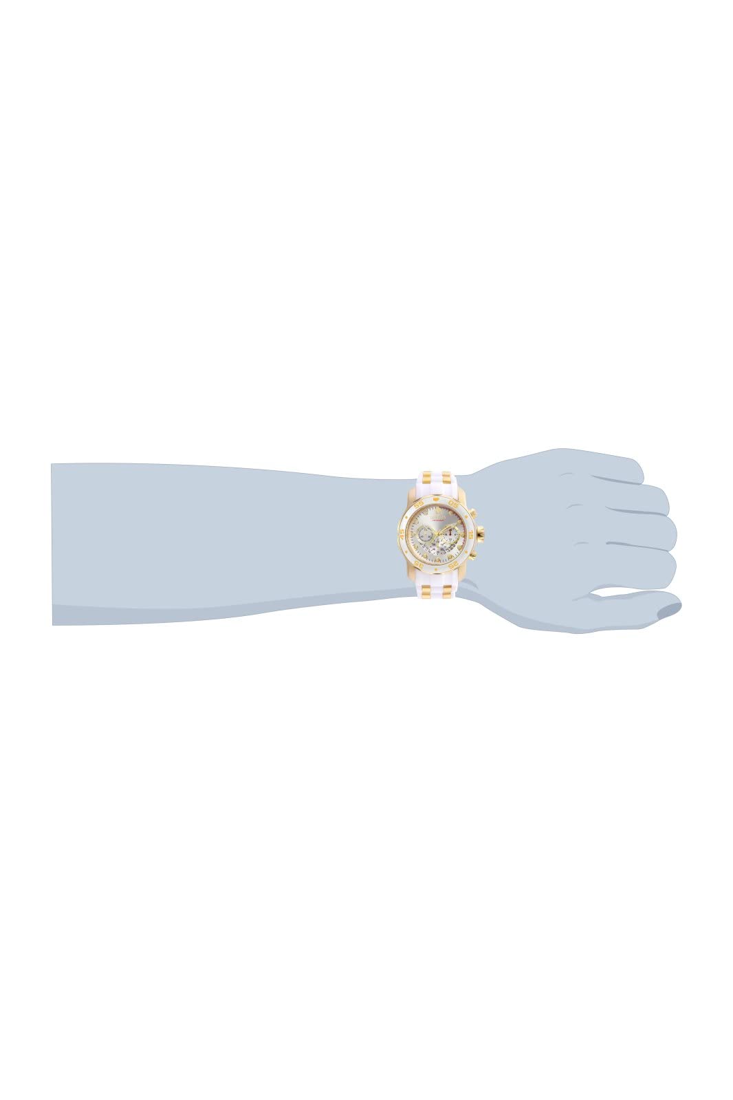 Invicta Men's Pro Diver Stainless Steel Quartz Watch with Silicone Strap, Gold, White, 26 (Model: 20291)