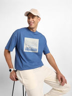 Nobero MenS Solid Oversized Fit T-Shirt (1M-Twrt-C0731_Marine