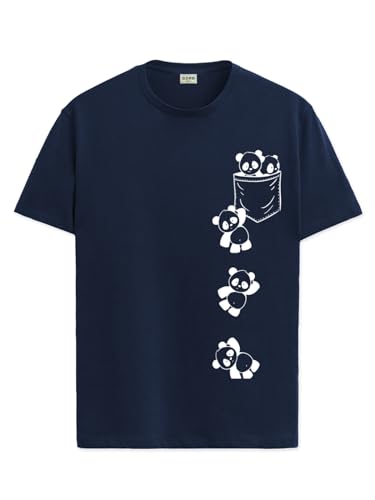 ADRO Tshirt for Men | Printed T Shirt for Men | 100% Cotton T-Shirt |Printed T Shirt | T-Shirts | RN24-POC-NB-S Navy Blue