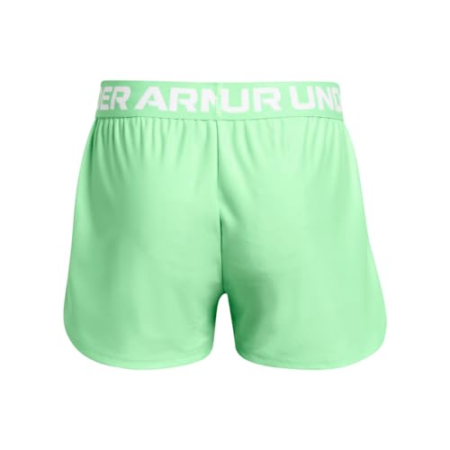 Under Armour Girls Play Up Solid Shorts, (350) Matrix Green / / White, Youth X-Large
