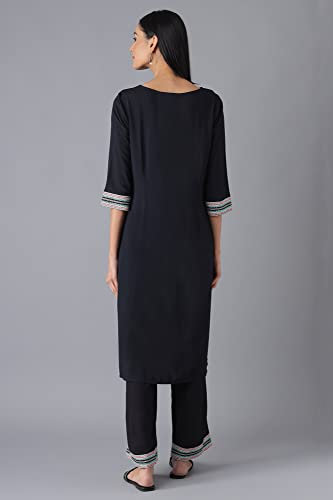 Aurelia Black Ethnic Festive Kurta And Palazzo Set