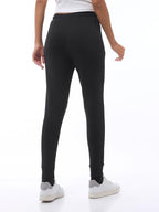 Bewakoof Womens Solid Cotton Blend Slim Fit Zipper Joggers