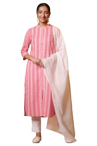 Aurelia WomenS White Striped Pure Cotton Dupatta (Size: Free Size)-Acr80076-704722