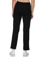 Enamor Essentials Womens Mid Rise Slim Fit Straight Leg Breathable Stretch Cotton Lounge Pants with Drawstring and Invisible Zip