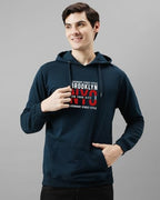 ADRO Men's Cotton Blend Neck Hooded Sweatshirt (H24-NYC-SB-S_Teal)