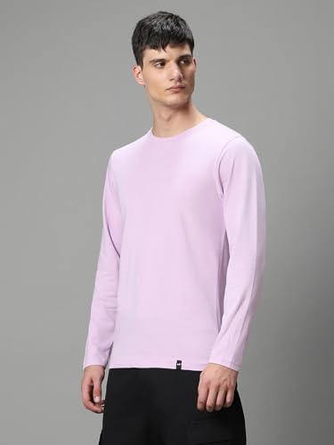 Bewakoof MenS Solid Regular Fit T-Shirt_584356_Purple_M