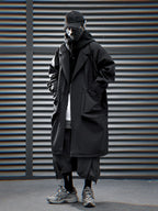 HiJ36 Black Urban Trench Coat