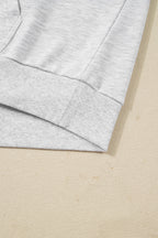 Light Grey Camouflage Patchwork Asymmetric Sleeve Plus Size Hoodie