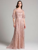 Lara 33277 - Cape Sleeve Mother's Gown