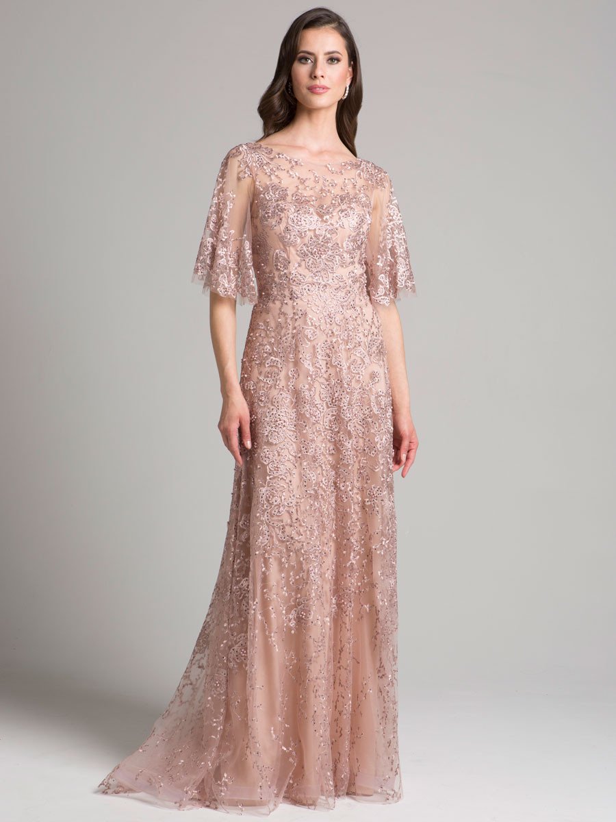 Lara 33277 - Cape Sleeve Mother's Gown