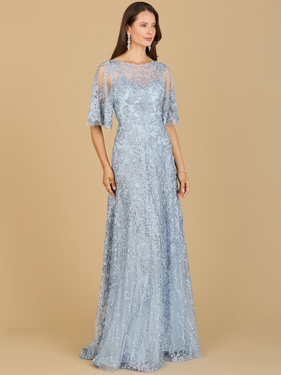 Lara 33277 - Cape Sleeve Mother's Gown