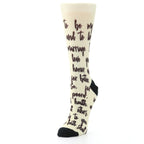Champagne Sweet Sentiment Custom Note Socks - Script - Women's Custom Socks