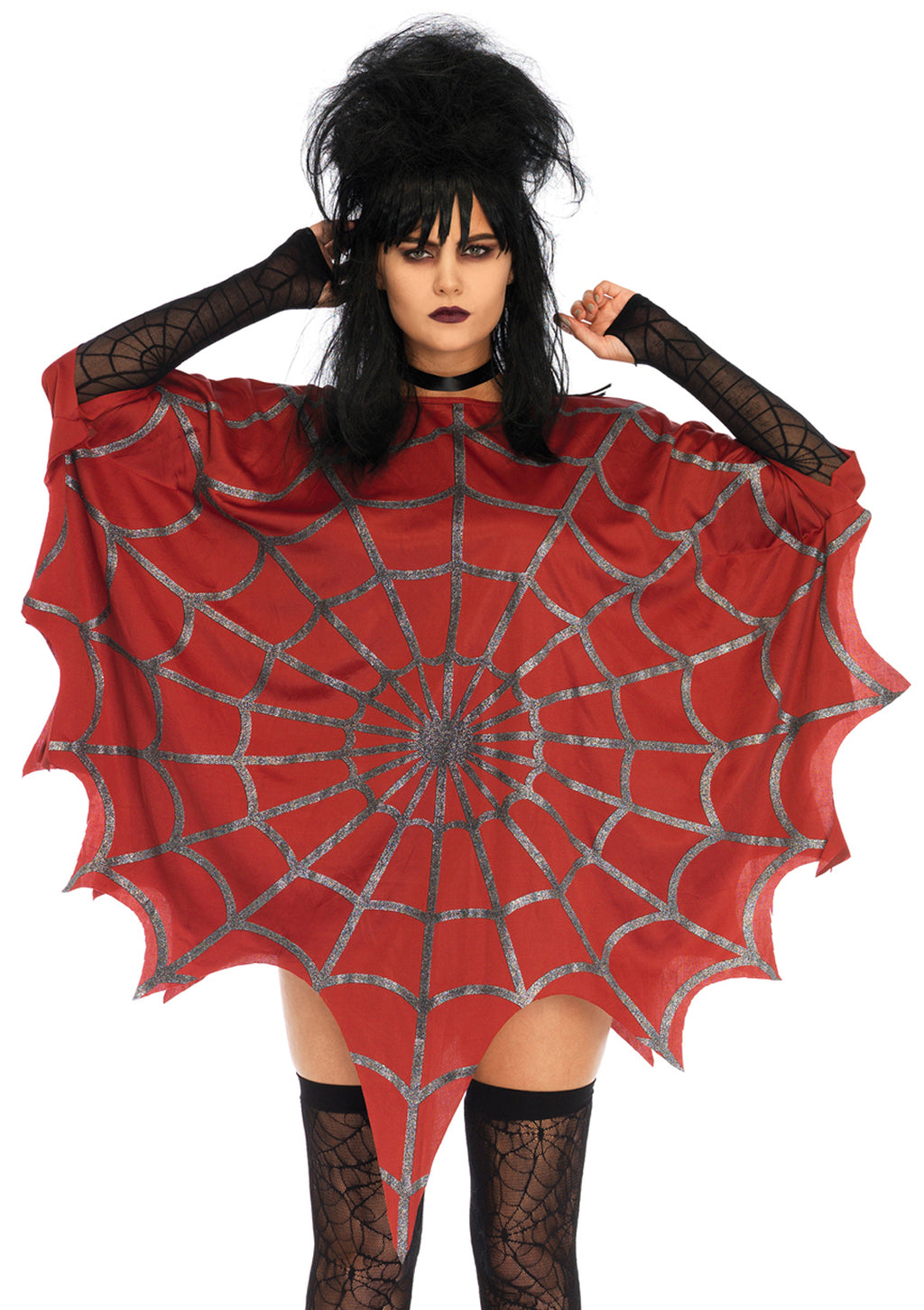 Glitter web poncho