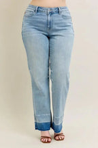 Women's Jeans Jeans - Plus Size Wide Leg - Released Hem Denim