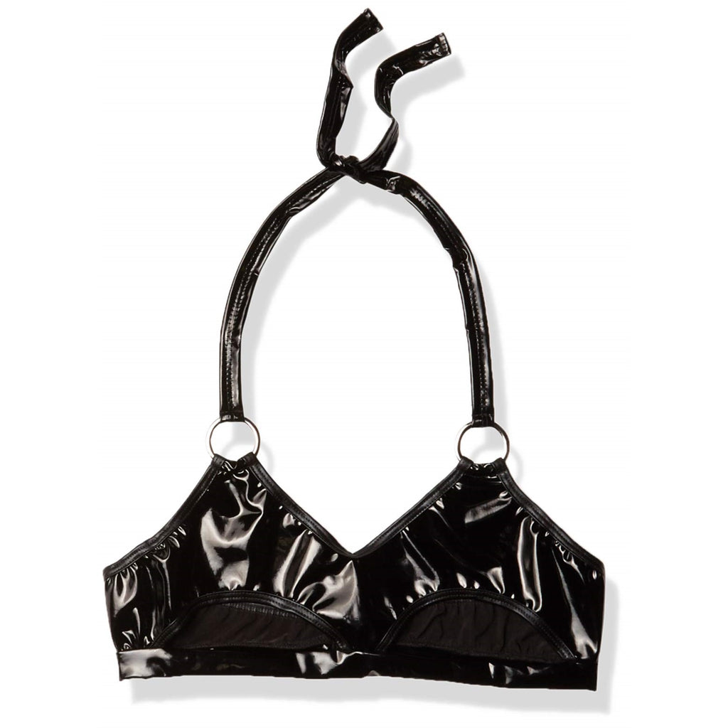 3886 - 2pc Latex High-Waisted Shorts with Belt - Large / Black