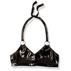 3886 - 2pc Latex High-Waisted Shorts with Belt - Large / Black