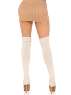 Extra long ribbed knit leg warmers