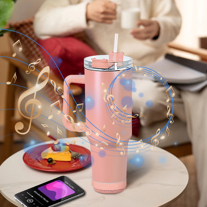 40oz Sublimation Macaroon Bluetooth Speaker Tumblers Stainless With Handle Tumblers
