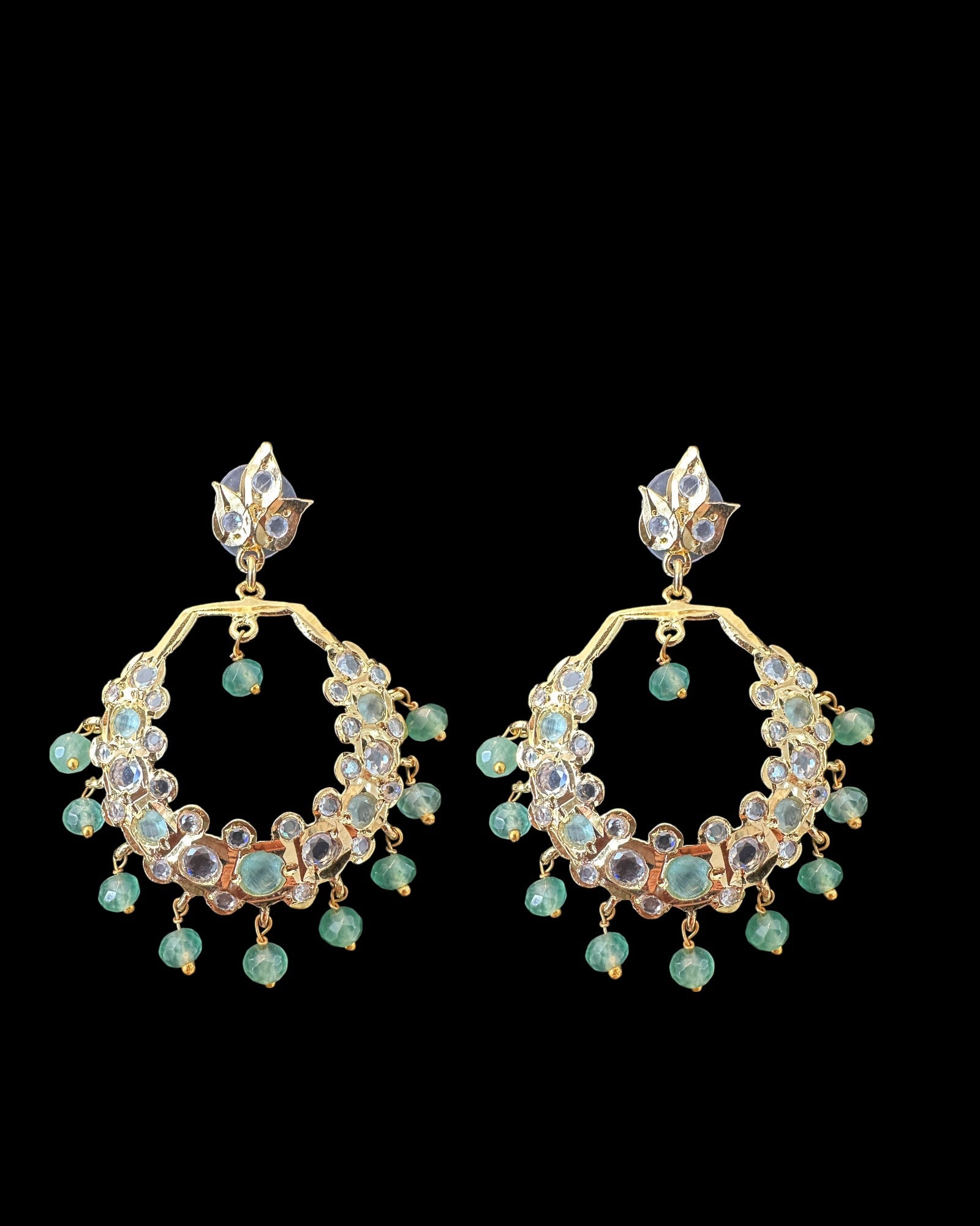 PS563 Tirmani in mint stones and beads with shell pearls ( READY TO SHIP )