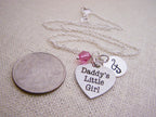Daddy’s Little Girl Necklace – Sterling Silver with Birthstone & Initial Charm