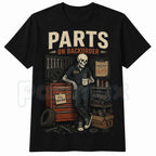 Waiting On Parts Funny Skeleton Auto Mechanic T-Shirt – Technician Humor Unisex Cotton Graphic Tee
